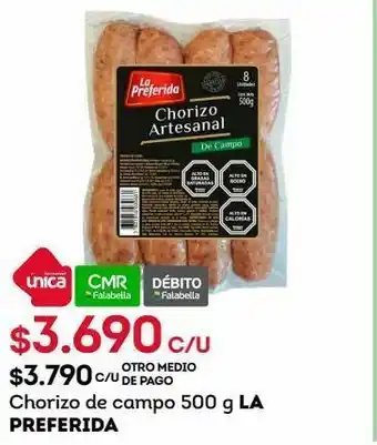 Tottus Chorizo de campo 500 g la preferida oferta