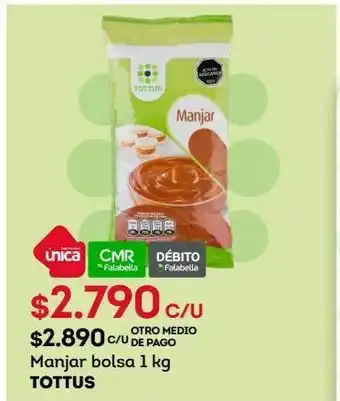 Tottus Manjar bolsa 1 kg tottus oferta