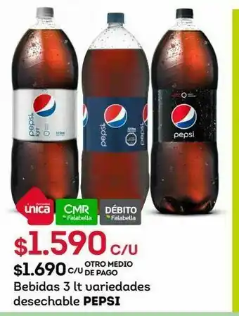 Tottus Bebidas 3 lt variedades desechable pepsi oferta