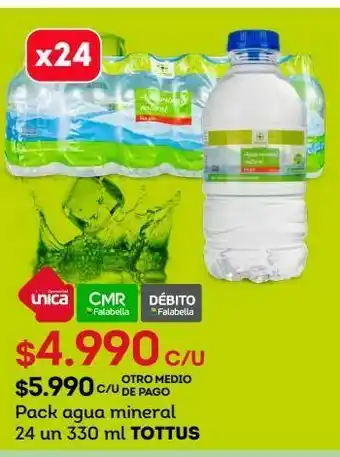 Tottus Pack agua mineral 24 un 330 ml tottus oferta