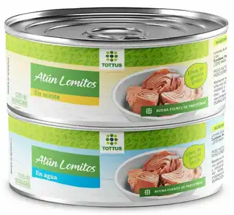 Tottus Atún lomitos en agua, aceite o ahumado 170g oferta