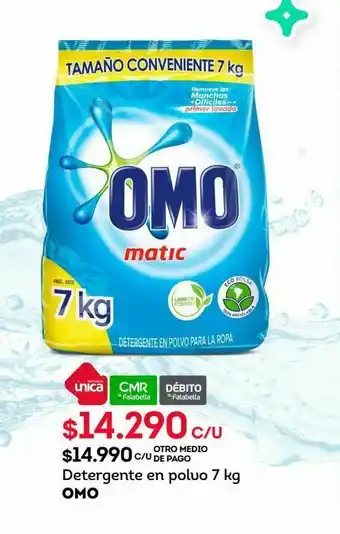 Tottus Detergente en polvo 7 kg omo oferta