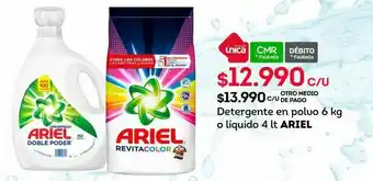 Tottus Detergente en polvo 6 kg o líquido 4 lt ariel oferta