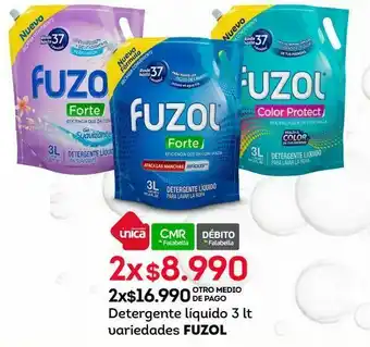 Tottus Detergente líquido 3 lt variedades fuzol oferta