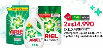 Tottus Detergente líquido 1,8 lt, 1,9 lt o polvo 3 kg variedades ariel oferta
