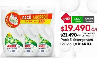 Tottus Pack 3 detergentes líquido 1,8 lt ariel oferta