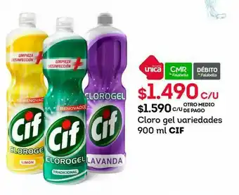 Tottus Cloro gel variedades 900 ml cif oferta