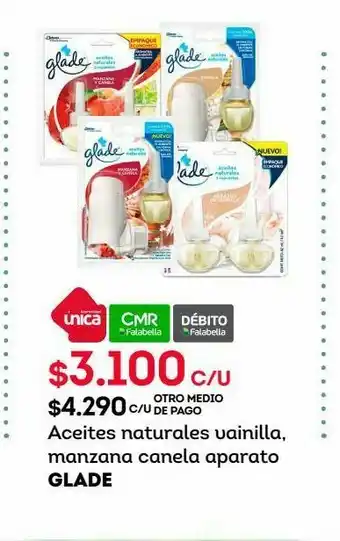 Tottus Aceites naturales vainilla, manzana canela aparato glade oferta