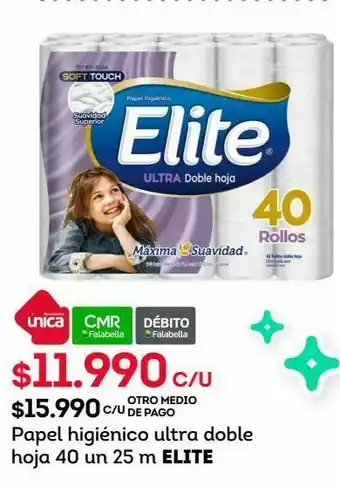 Tottus Papel higiénico ultra doble hoja 40 un 25 m elite oferta