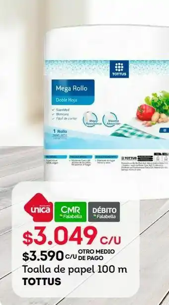 Tottus Toalla de papel 100 m tottus oferta