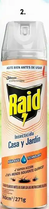 Insecticida aerosol casa y jardín eficacia segura 271 g raid