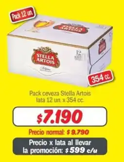 Mayorista 10 Pack ceveza Stella Artois oferta