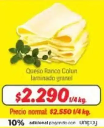 Mayorista 10 Queso ranco colun laminado granel oferta