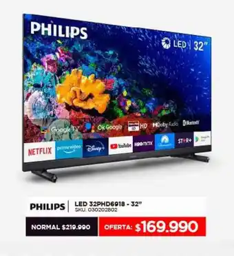 Multicentro PHILIPS LED 32" Google TV oferta