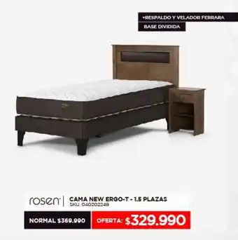 Multicentro Rosen Cama New Ergo-T - 1.5 Plazas oferta