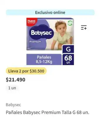 Santa Isabel Pañales Babysec Premium oferta