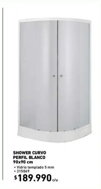 Construmart Shower Curvo Perfil Blanco 90x90 cm 215069 oferta