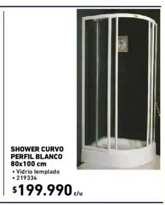 Construmart Shower Curvo Perfil Blanco 80 x 100cm oferta