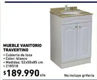 Construmart Mueble Vanitorio Travertino 218518 oferta