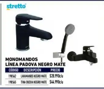 Construmart Monomanos Linea Padova negro Mate - Lavamanos Negro Mate 198562 oferta