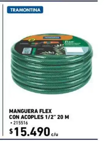 Construmart Tramontina Manguera Flex con Acoplex 1/2"20M oferta