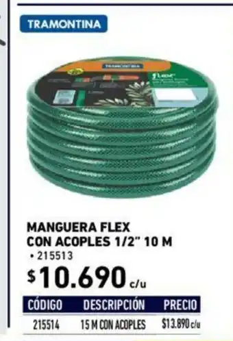 Tramontina Manguera Flex con Acoples 1/2" 10M