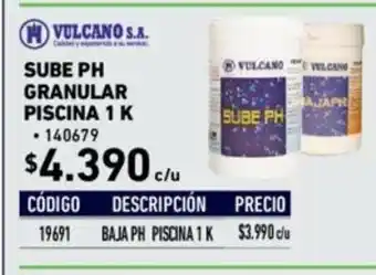 Construmart Vulcano S.A Sube Ph Granular Piscina 1K oferta