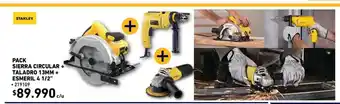 Construmart Stanley Pack Sierra Circular + Taladro 13mm + Esmeril 4 1/2" oferta