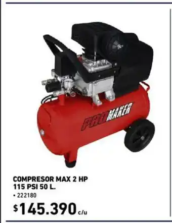 Construmart Compresor Max 2 Hp 115 PSI 50L oferta