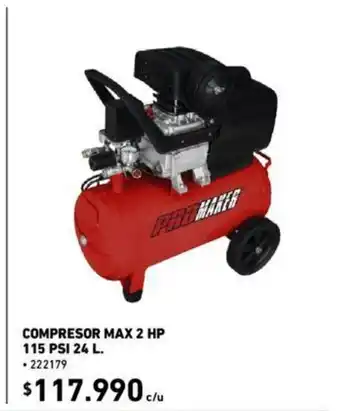 Construmart Compresor Max 2 Hp 115 PSI 24L oferta