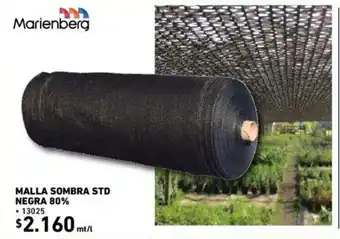 Construmart Marienberg Malla Sombra STD Negra 80% oferta