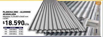 Construmart Plancha Zinc - Aluminio Acanalada oferta