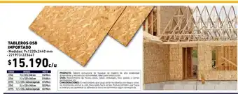 Construmart Tableros OSB Importado 9 x 1220 x 2440 mm oferta