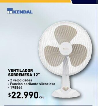 Construmart Kendal Ventilador Sobremesa 12" oferta
