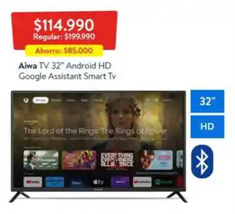 Lider Express Aiwa TV 32" Android HD Google Assistant Smart Tv oferta