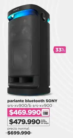 Ripley Parlante bluetooth SONY srs-xv900/b srs-xv900 oferta