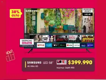 Abcdin Samsung LED 58" 4K UItra HD oferta