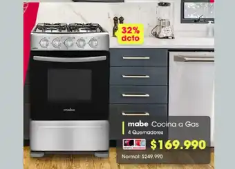 Abcdin Mabe Cocina a Gas 4 Quemadores oferta
