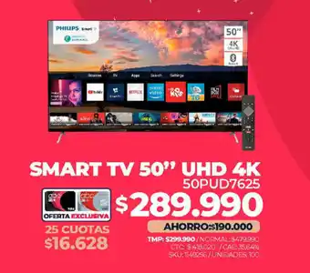 Abcdin Smart TV 50" UHD 4K - 50PUD7625 oferta