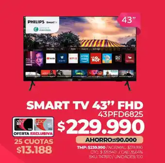 Abcdin Smart TV 43" FHD - 43PFD6825 oferta