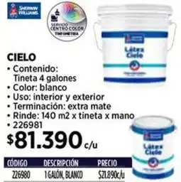 Construmart Sherwin williams cielo oferta