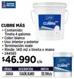 Construmart Sherwin welliams cubre más oferta