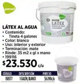 Construmart Passol látex al agua oferta