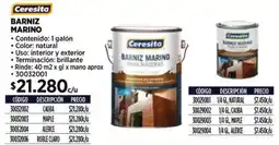 Construmart Ceresita barniz marino oferta