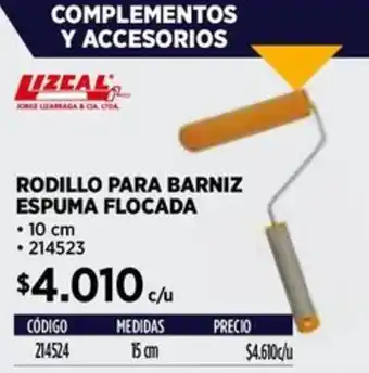 Construmart Lizeal rodillo para barniz espuma flocada oferta