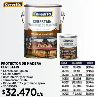 Construmart Ceresita protector de madera cerestain oferta