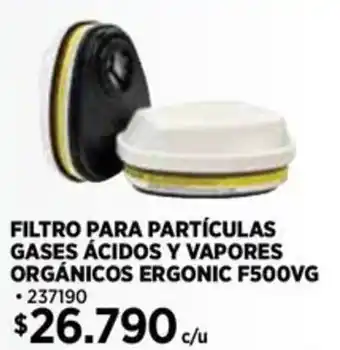 Construmart Filtro para partículas gases ácidos y vapores orgánicos ergonic f500vg oferta