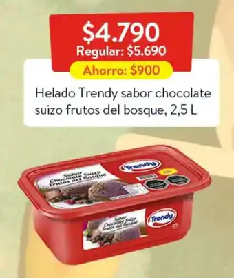 Lider Helado Trendy sabor chocolate suizo frutos del bosque oferta