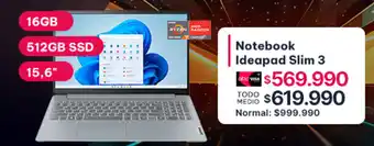 Abcdin Lenovo Notebook Ideapad Slim 3 oferta