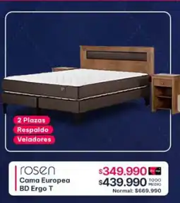 Abcdin Rosen Cama Europea BD Ergo T oferta